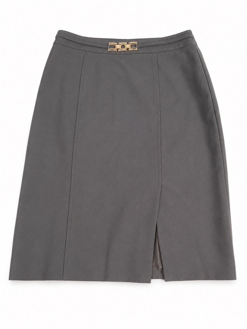 Cache Black Pencil Skirt Size 4 Gold Hardware Career Office Classic Knee Length